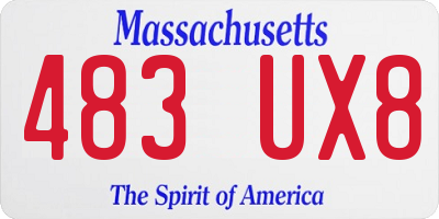 MA license plate 483UX8
