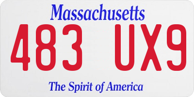 MA license plate 483UX9