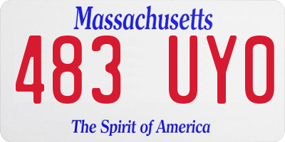 MA license plate 483UY0