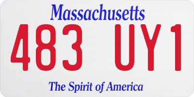 MA license plate 483UY1