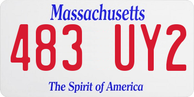 MA license plate 483UY2