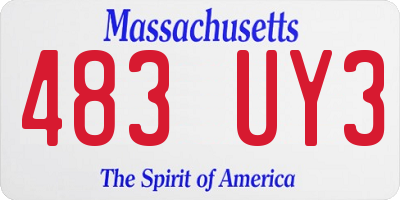 MA license plate 483UY3