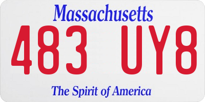 MA license plate 483UY8