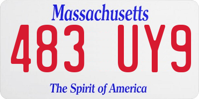 MA license plate 483UY9