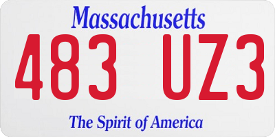 MA license plate 483UZ3