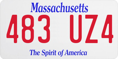 MA license plate 483UZ4