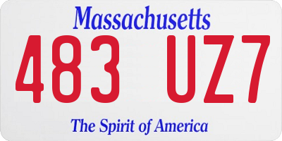 MA license plate 483UZ7
