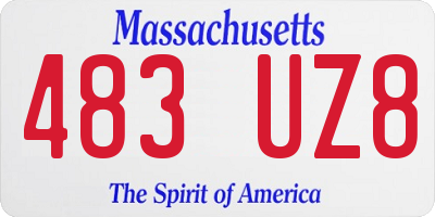 MA license plate 483UZ8