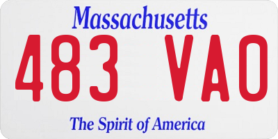 MA license plate 483VA0
