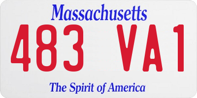 MA license plate 483VA1