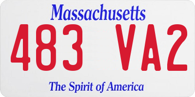 MA license plate 483VA2