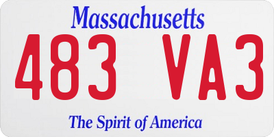 MA license plate 483VA3