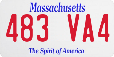 MA license plate 483VA4