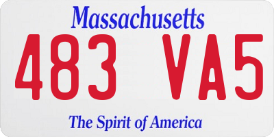 MA license plate 483VA5