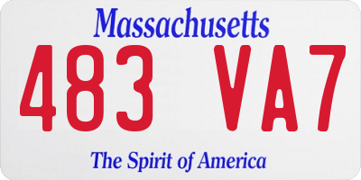 MA license plate 483VA7