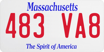 MA license plate 483VA8