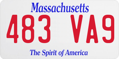 MA license plate 483VA9