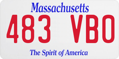 MA license plate 483VB0