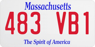 MA license plate 483VB1