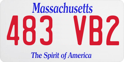 MA license plate 483VB2