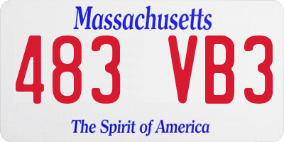 MA license plate 483VB3