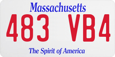 MA license plate 483VB4