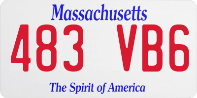 MA license plate 483VB6