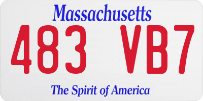 MA license plate 483VB7