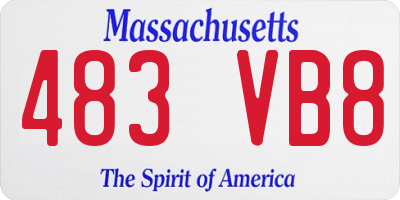 MA license plate 483VB8