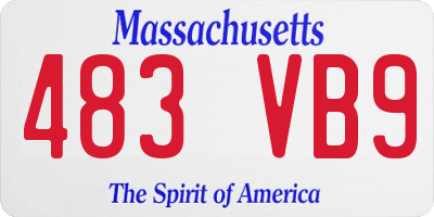 MA license plate 483VB9