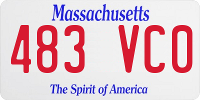 MA license plate 483VC0