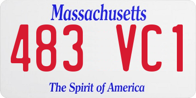 MA license plate 483VC1