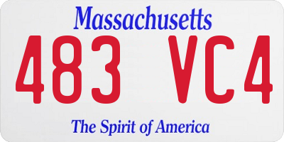MA license plate 483VC4