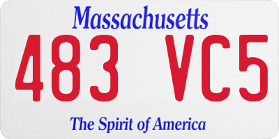 MA license plate 483VC5