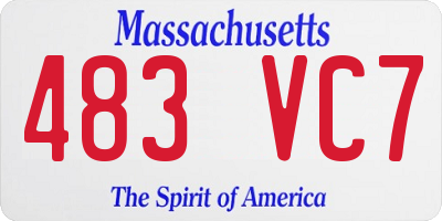 MA license plate 483VC7