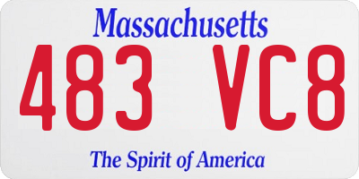 MA license plate 483VC8