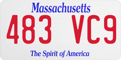 MA license plate 483VC9