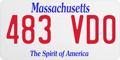 MA license plate 483VD0
