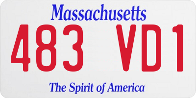 MA license plate 483VD1