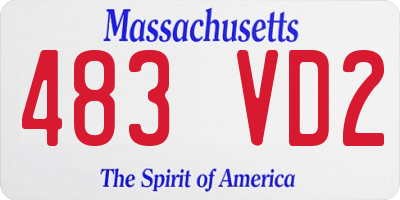 MA license plate 483VD2