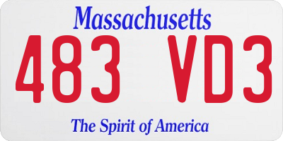 MA license plate 483VD3