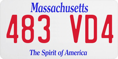 MA license plate 483VD4