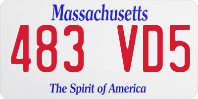 MA license plate 483VD5