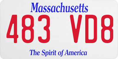 MA license plate 483VD8