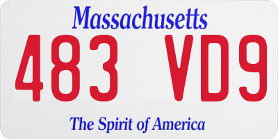 MA license plate 483VD9
