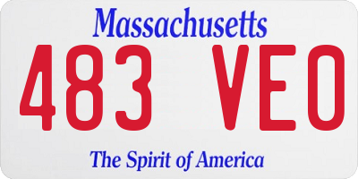 MA license plate 483VE0