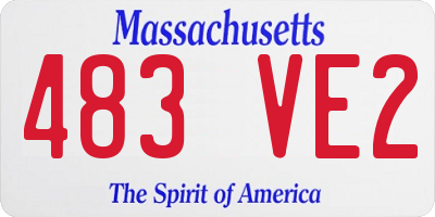 MA license plate 483VE2