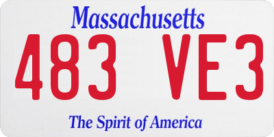 MA license plate 483VE3