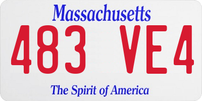MA license plate 483VE4