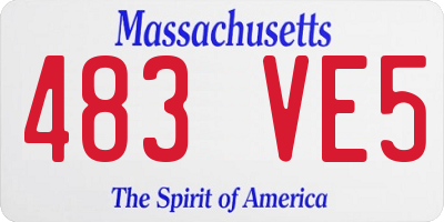 MA license plate 483VE5
